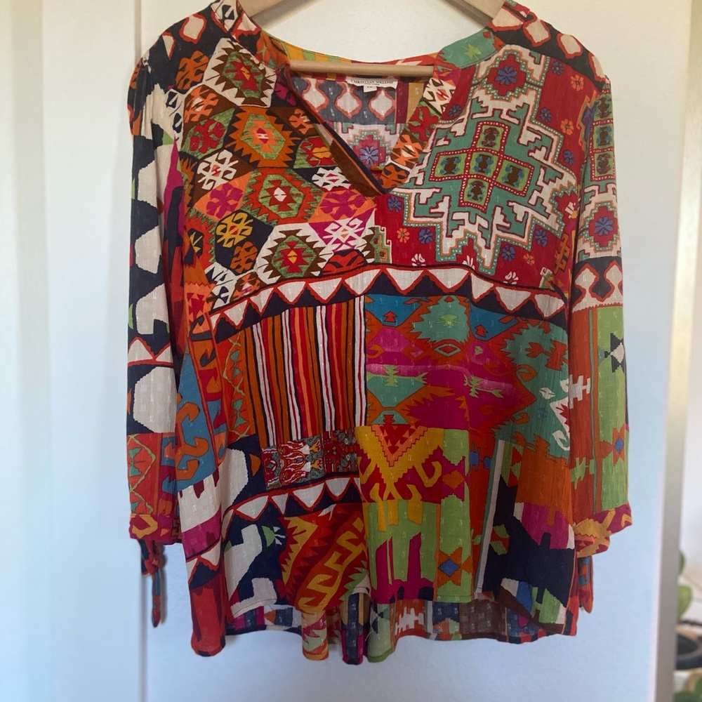 Christian Siriano Aztec Tribal Print Top 1X